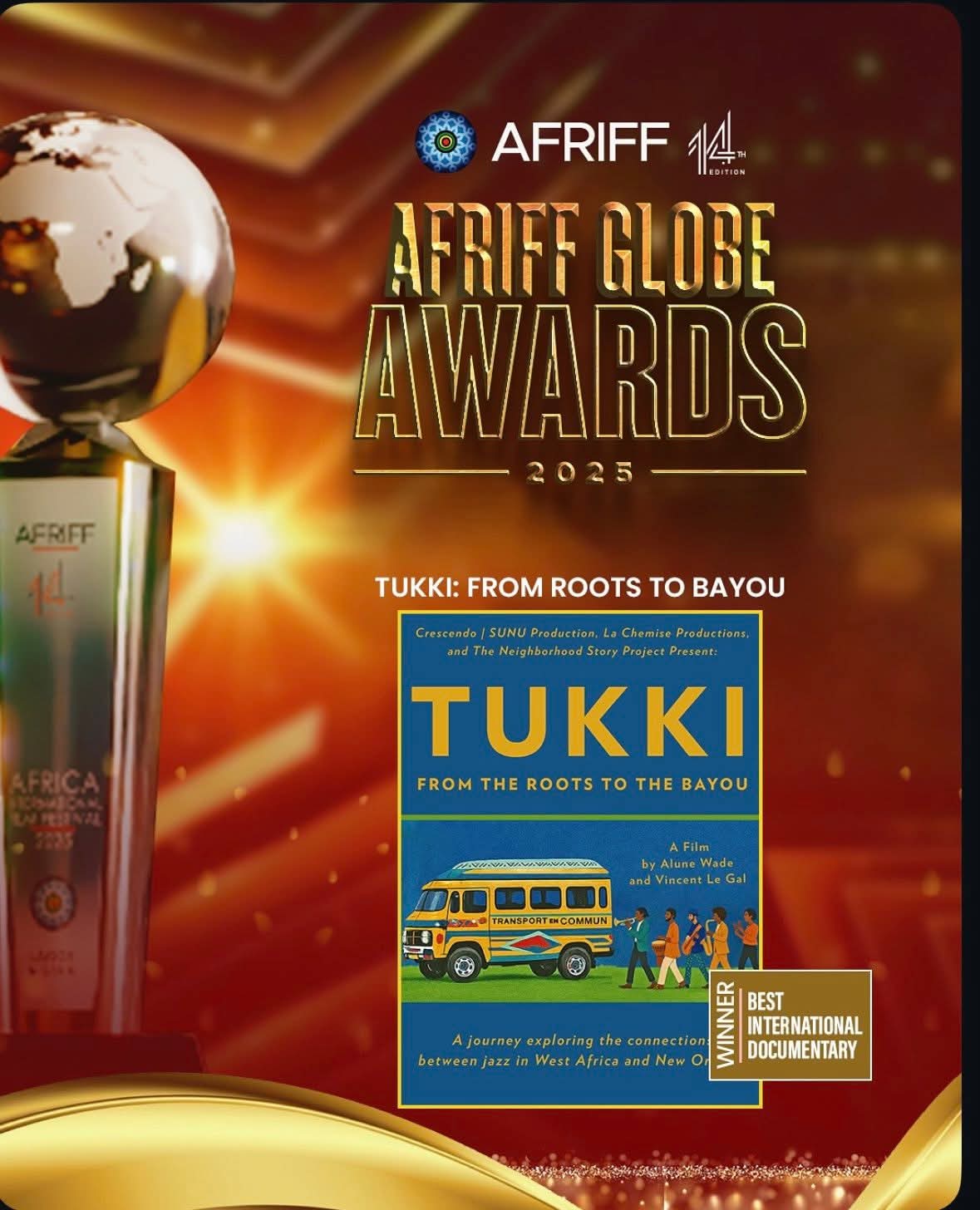 « TUKKI » remporte le Prix du Meilleur Film Documentaire  AFRIFF au Nigéria, Information Afrique Kirinapost