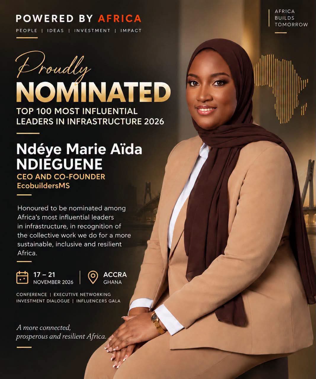 Ndeye Marie Aïda Ndieguene dans le Top 100 des leaders les plus influents des infrastructures, Information Afrique Kirinapost